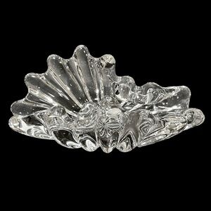 Vintage 1960s Cofrac Art Verrier France - Splash Crystal Clear Bowl Art Deco